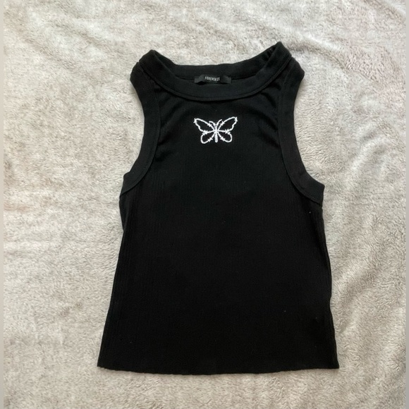 Fitted Butterfly T- shirt without shoulders sleeves (jeans sold separately) - Picture 2 of 5